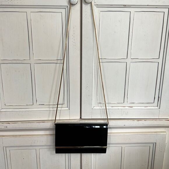 Ted Baker black & gold hard shell purse crossbody bag - Picture 2 of 5